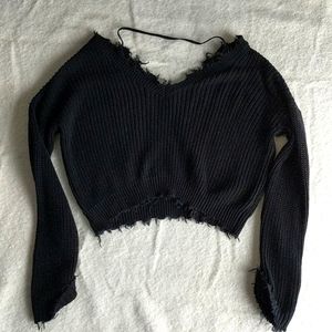 Distressed Crop Sweater NEVER WORN